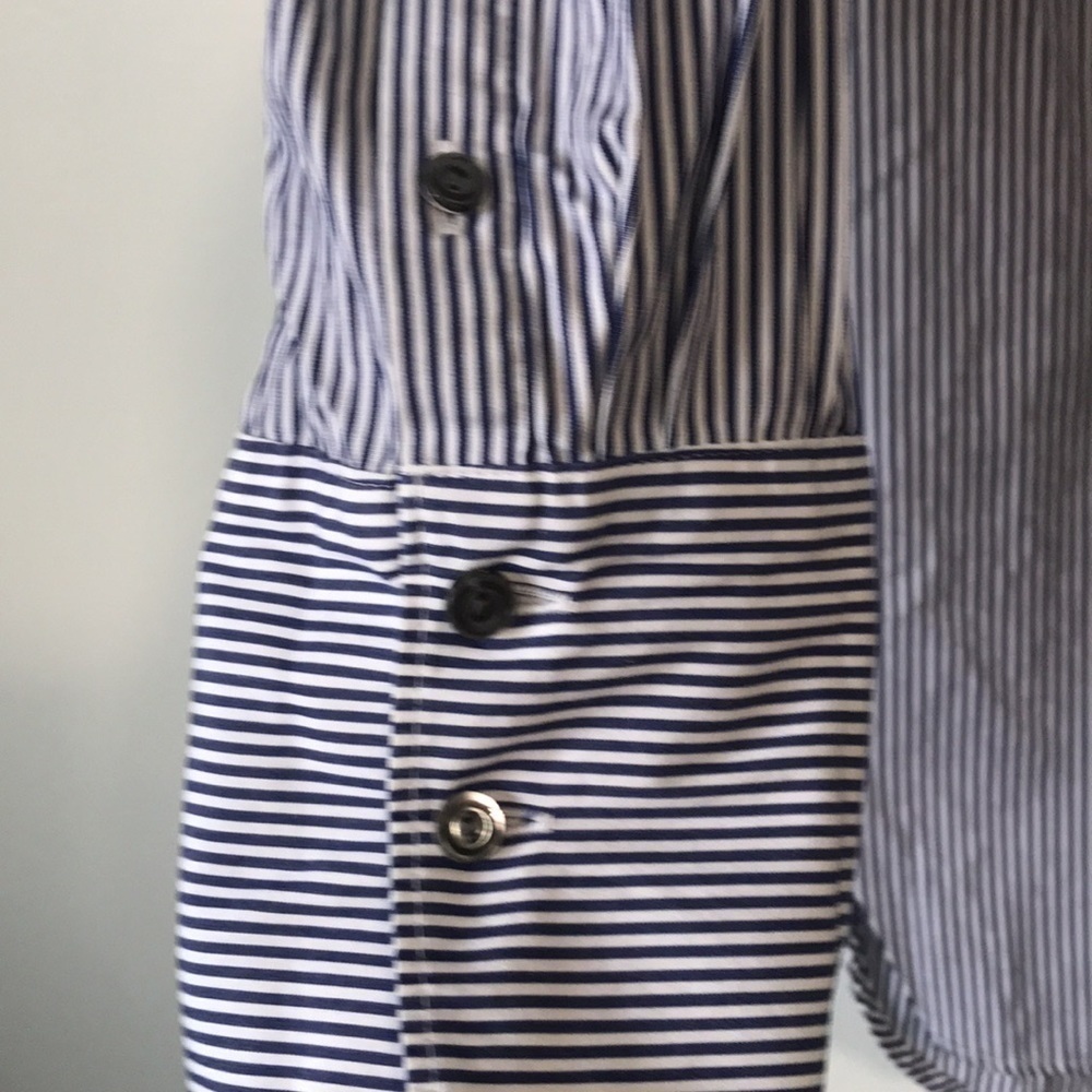 J. Crew Endless shirt blue stripe tunic top button front size 0 or small - Picture 6 of 12